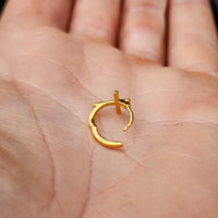 Solid 925 Sterling Silver Gold Cross Hoop Earrings