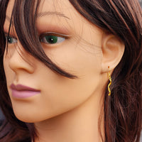 Solid 925 Sterling Silver Gold Twisted Hook Earrings