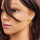 Solid 925 Sterling Silver Gold Twisted Hook Earrings