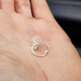 Solid 925 Sterling Silver Monstera Plant Leaf Hoop Earrings