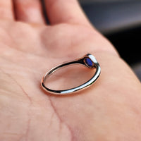 (R) Solid 925 Sterling Silver & 6.2mm Created Opal Round Signet Ring