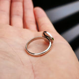 (T) Solid 925 Sterling Silver & 13mm Created Opal Round Solitaire Ring