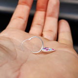12mm Colorful CZ & Solid 925 Sterling Silver Heart Hoop Earrings