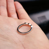 (O) Solid 925 Sterling Silver & Created Opal 3mm 3 Setting Band Ring