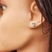 Natural Blue Topaz & Solid 925 Sterling Silver Oval Stud Earrings
