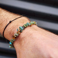 Solid Sterling Silver & Natural Turquoise Chip Bracelet