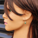 Solid 925 Sterling Silver & Paua Triangle Hook Earrings