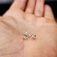 7mm Yellow CZ & Solid 925 Sterling Silver Bumblebee Stud Earrings
