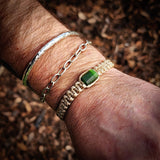 Natural Jade Cylinder Macrame Bracelet Tan