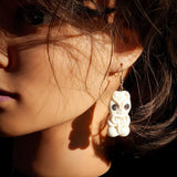 Tiki Bone Carving Earrings