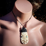 Tiki Toki Bone Carving Pendant Necklace - NZ Maori Inspired