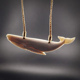 Humpback Whale Bone Carving Pendant Necklace