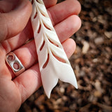 Fish Tails Bone Carving Pendant Necklace - NZ Maori Inspired