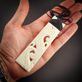 XL Koru Toki Bone Carving Pendant Necklace