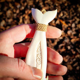 XXL Whale Bone Carving Pendant Necklace - NZ Maori Inspired