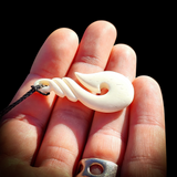 Natural Carved Maori Bone Carving Pendant Necklace - Twist Hook