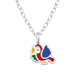 Childrens 925 Solid Sterling Silver Parrot Necklace