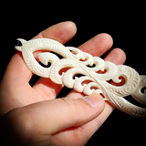 XL Natural Maori Bone Carving Pendant Necklace - Family of Korus