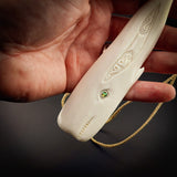 XXL Whale Bone Carving Pendant Necklace