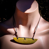 NZ Greenstone Pounamu Plate Pendant Necklace (N614)