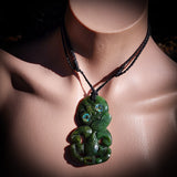 NZ Greenstone / Pounamu Tiki Pendant Necklace (N699)