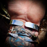 Solid 925 Sterling Silver & Natural Lapis Lazuli Rectangle Cuff Bracelet