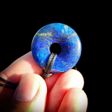 Natural Lapis Lazuli Donut Pendant Necklace