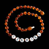 Custom Name Amber Teething Necklace