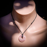 30mm Rose Quartz Donut Pendant Necklace