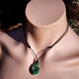NZ Greenstone Pounamu Koru Pendant Necklace (N963)