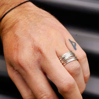 (R) Handmade Solid Sterling Silver Multilayer Ring
