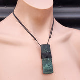 NZ Greenstone Pounamu Toki Pendant Necklace (N383)