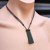 NZ Greenstone Pounamu Toki Pendant Necklace (N346)