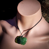 Natural Nephrite Jade Tiki Pendant Necklace (N967)