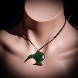 NZ Greenstone / Pounamu Kiwi Pendant Necklace (N675)