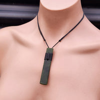NZ Greenstone Pounamu Toki Pendant Necklace (N241)
