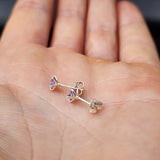 Lavender CZ & Solid 925 Sterling Silver Star Stud Earrings
