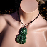 NZ Greenstone Pounamu Tiki Pendant Necklace (N1044)