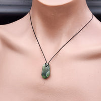 Natural Greenstone Pendant Necklace (AJJC2420)