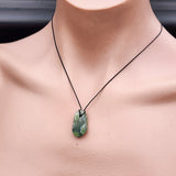 Natural Greenstone Pendant Necklace (AJJC2420)