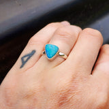 (R) Solid 925 Sterling Silver & Natural Australian Opal Irregular Handmade Ring