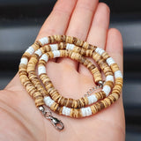 Tan & White Coconut Surfer Choker Necklace