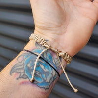 Rustic Recycled Sea Glass One Off Macrame Bracelet (1A3-710)