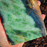 757g Raw Nephrite Jade Carving Slice (R14B704)