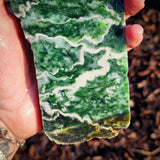 581g Raw Nephrite Jade Carving Slice (R14B698)