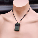 NZ Greenstone Pounamu Toki Pendant Necklace (N371)
