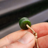 NZ Greenstone Pounamu One Off Macrame Anklet (1A3-774)