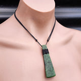 NZ Greenstone Pounamu Toki Pendant Necklace (N406)