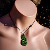 NZ Greenstone Pounamu Tiki Pendant Necklace (N1042)