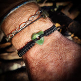NZ Greenstone Pounamu One Off Macrame Bracelet (1A3-835)